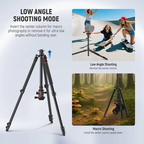Neewer TP08 2-in-1 Aluminum Tripod with Ball Head and Monopod 77"