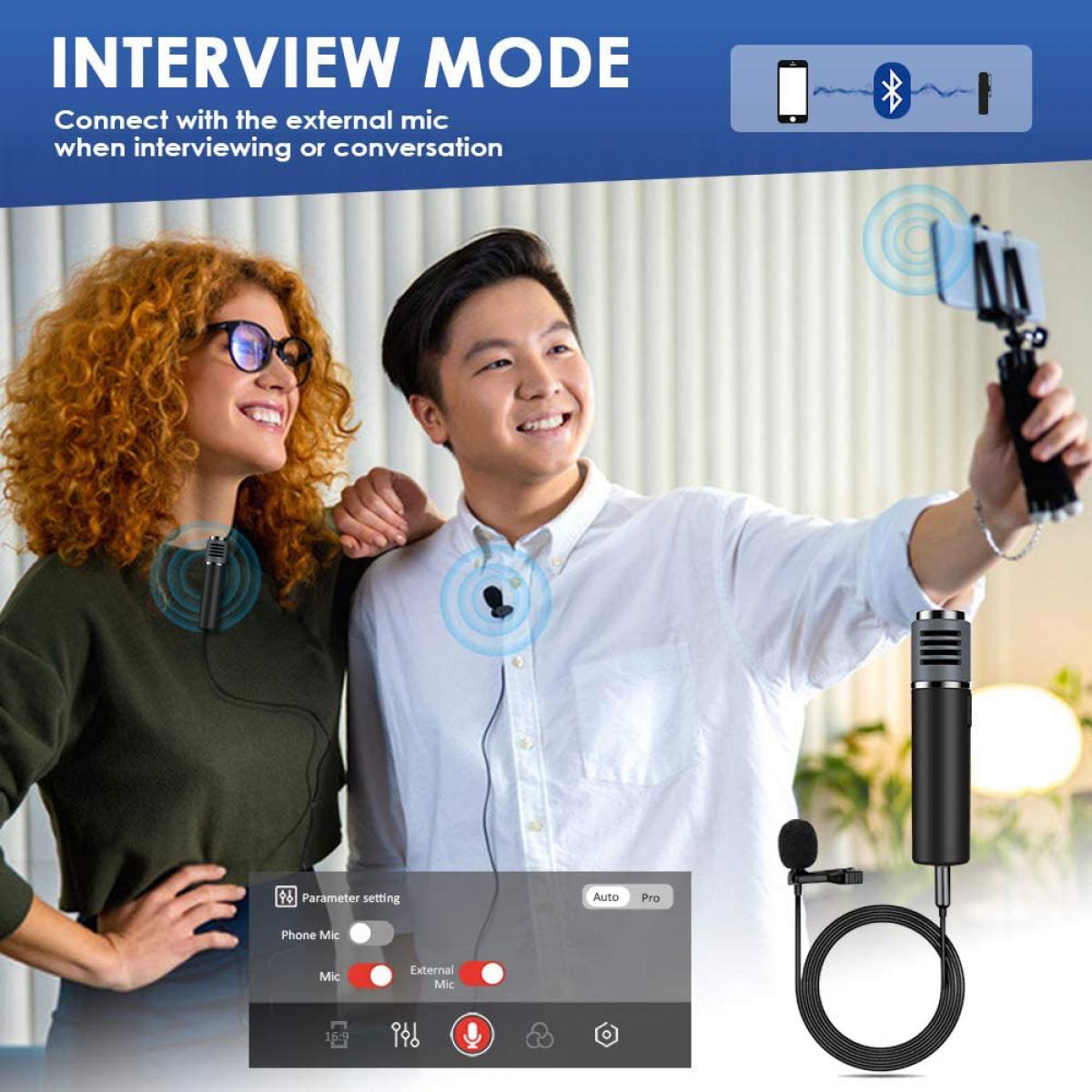 K&F Concept KF10.018 SmartMic Wireless Bluetooth Lavalier Microphone