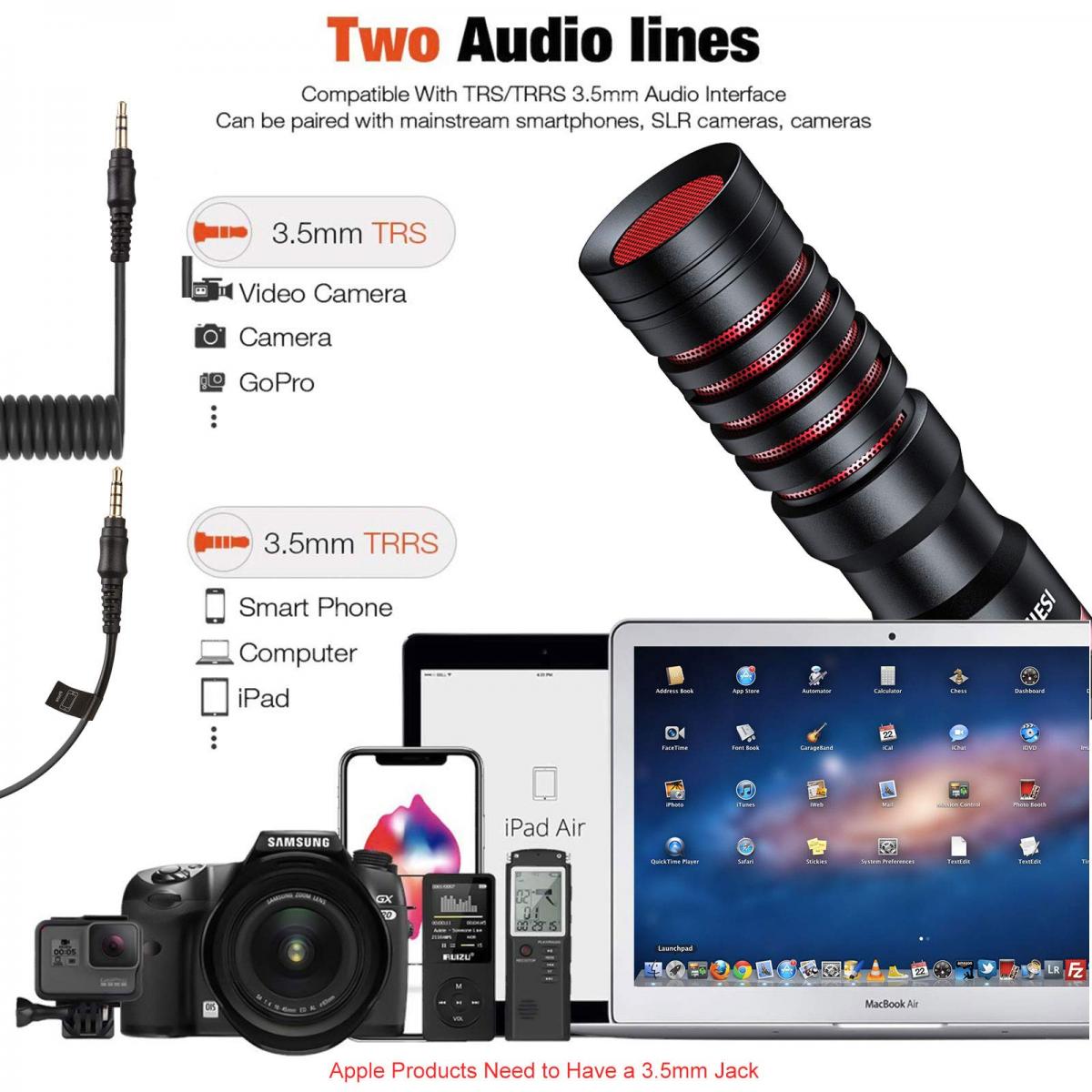 K&F Concept KF10.026 Universal Shotgun Video Microphone