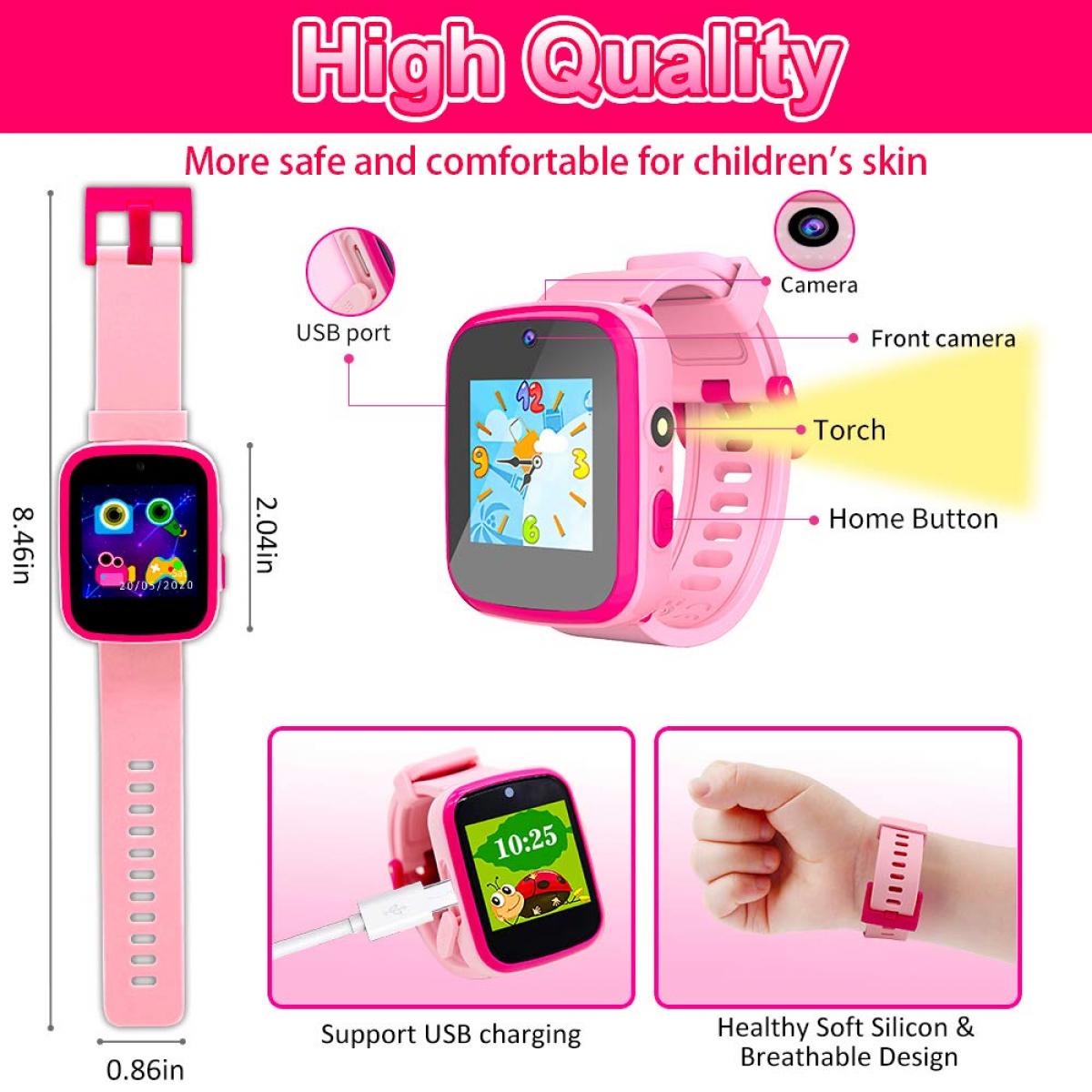 KENTFAITH GW59.0156 Y90 Kids Smart Watch Pink
