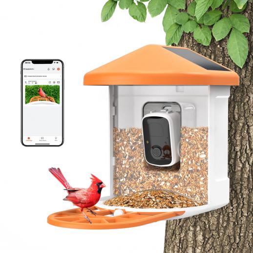 KENTFAITH GW62.0001 Smart 1080P Solar Bird Feeder Camera