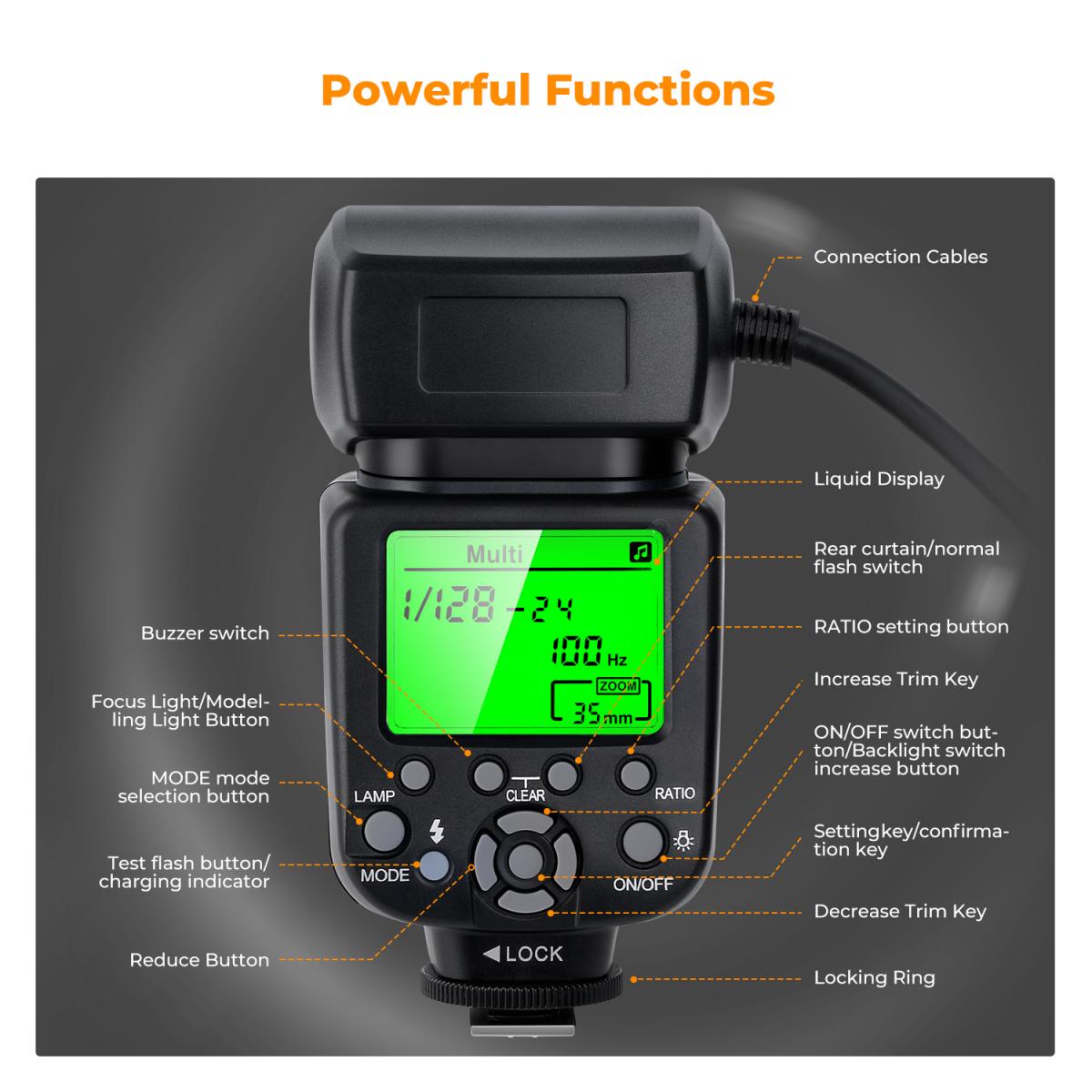 K&F Concept KF22.005 KF-150C E-TTL Macro Ring Flash