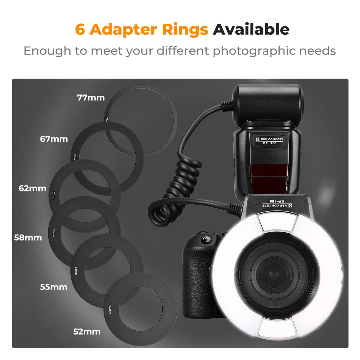 K&F Concept KF22.005 KF-150C E-TTL Macro Ring Flash