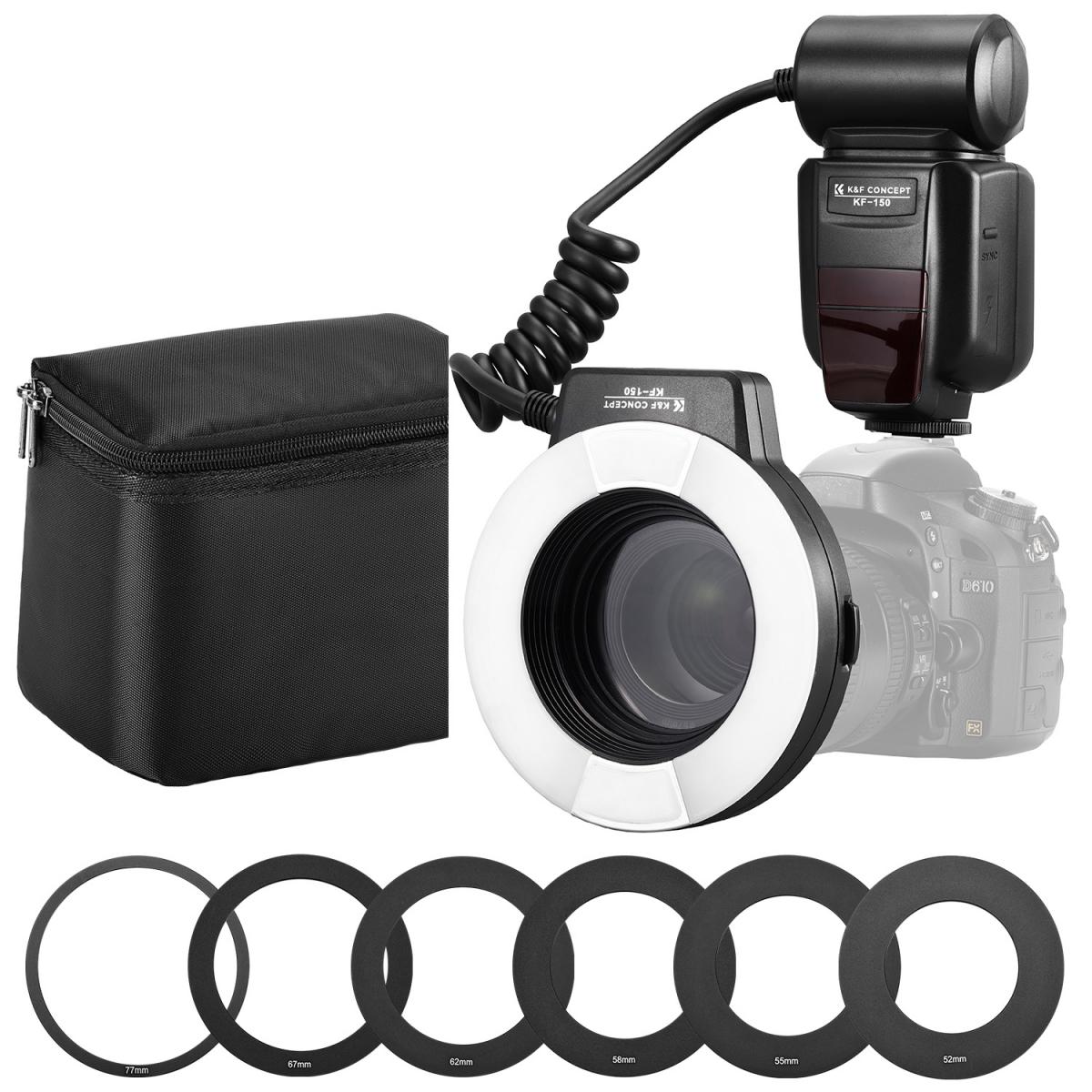 K&F Concept KF22.008 KF-150 Macro Ring Light Flash Speedlite