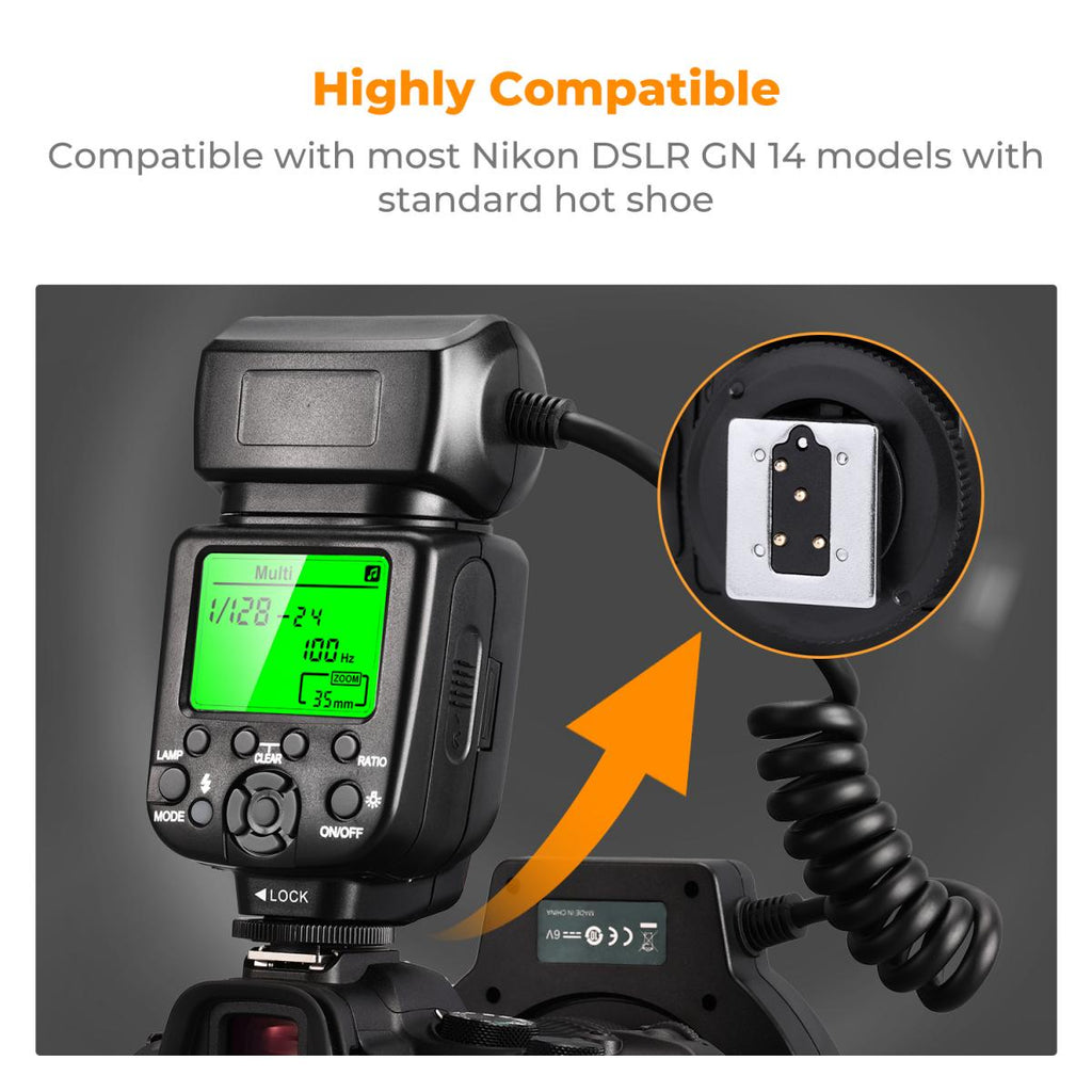 K&F Concept KF22.008 KF-150 Macro Ring Light Flash Speedlite