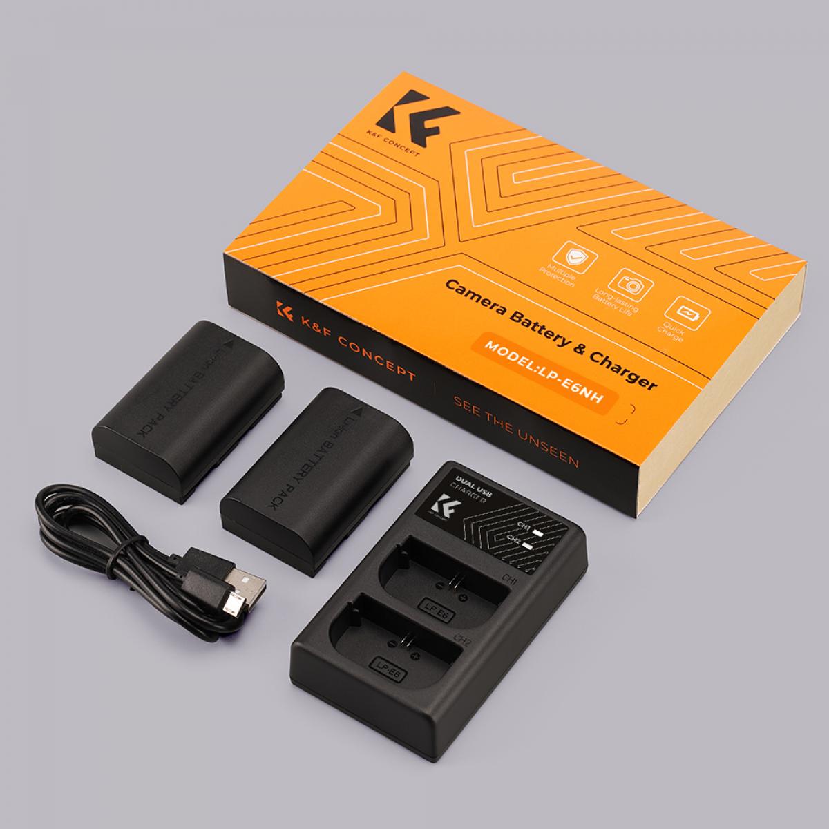 K&F Concept KF28.0002 LP-E6NH Dual Battery and Charger Kit