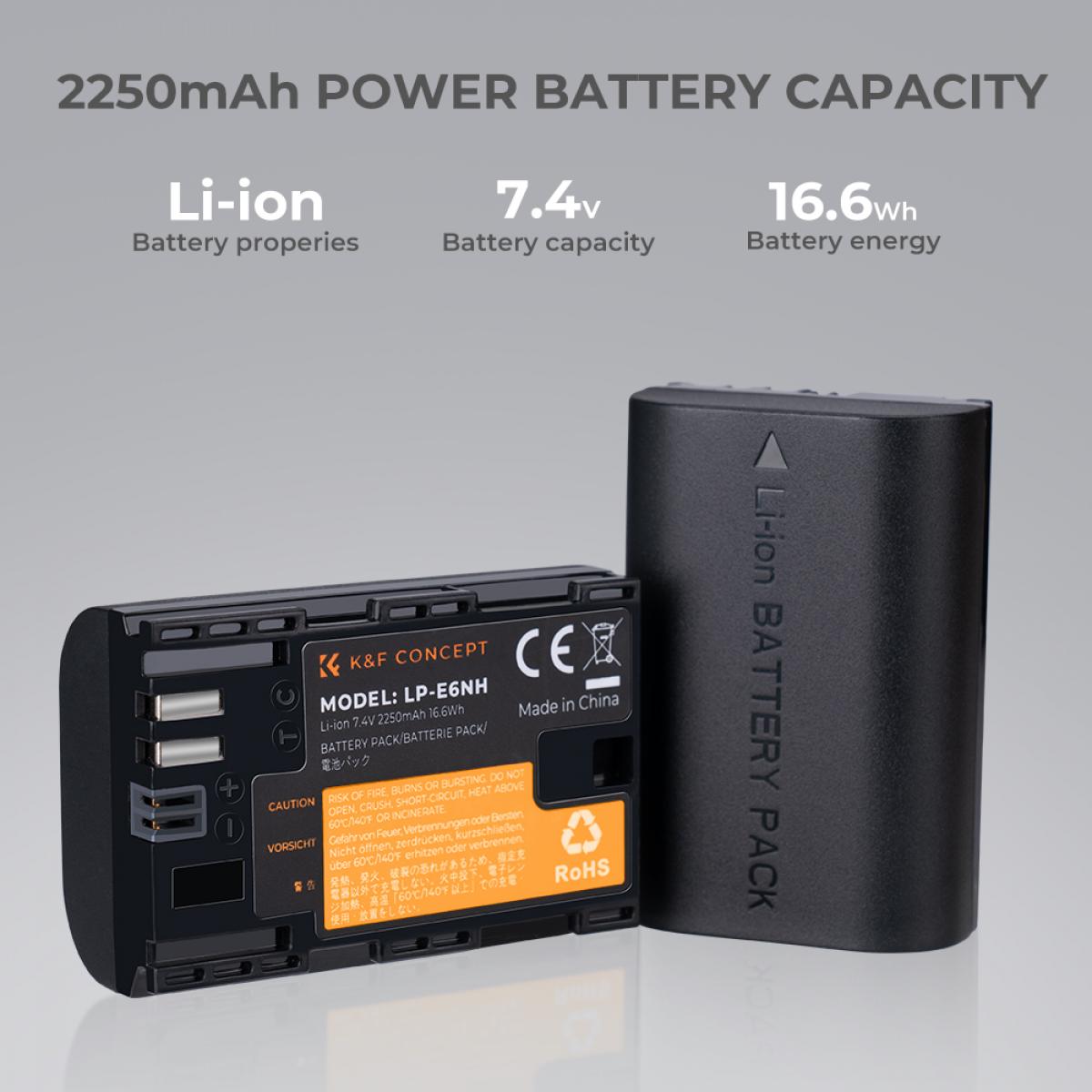 K&F Concept KF28.0002 LP-E6NH Dual Battery and Charger Kit