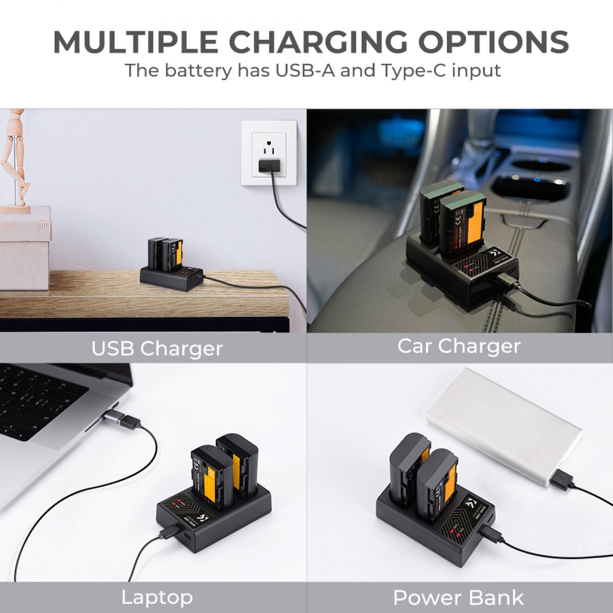 K&F Concept KF28.0002 LP-E6NH Dual Battery and Charger Kit