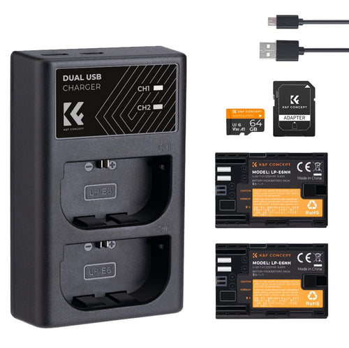 K&F Concept KF28.0002V1 LP-E6NH Battery and Charger Set