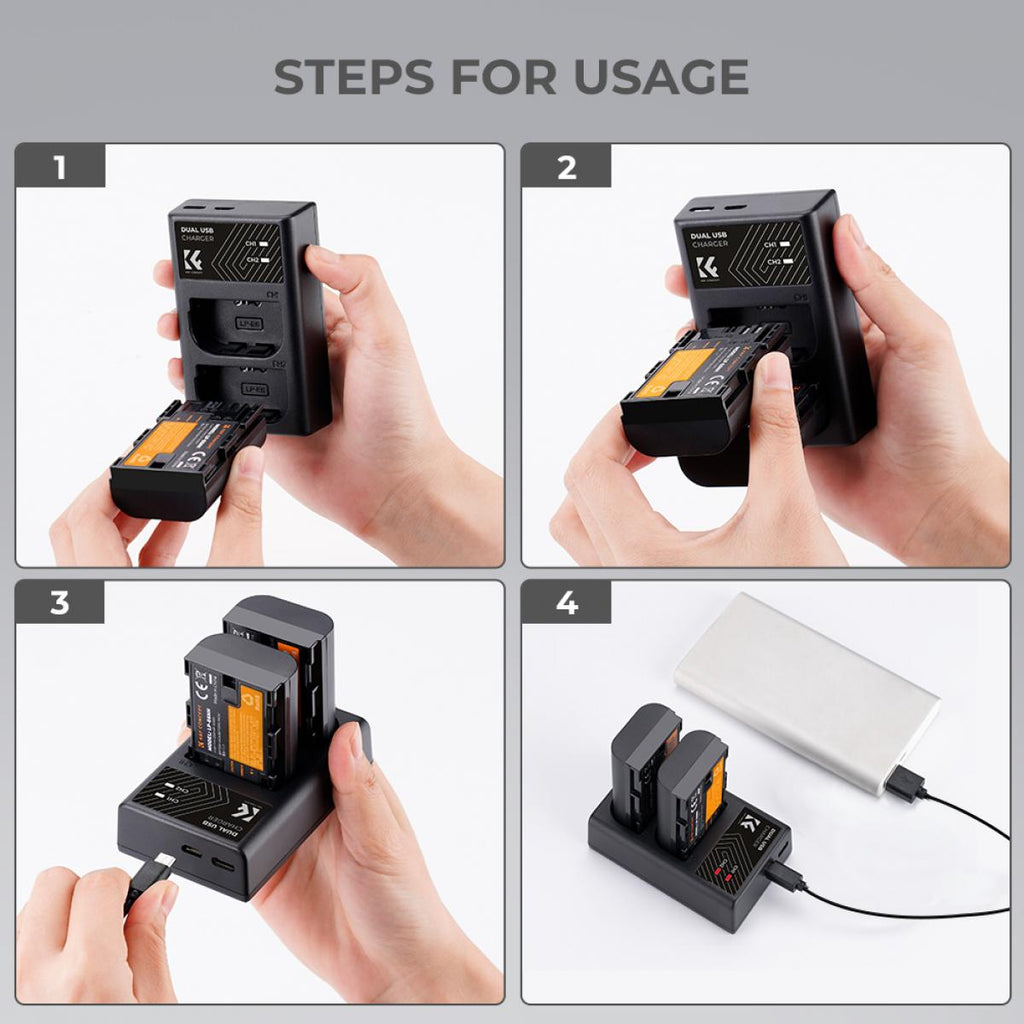 K&F Concept KF28.0002V1 LP-E6NH Battery and Charger Set