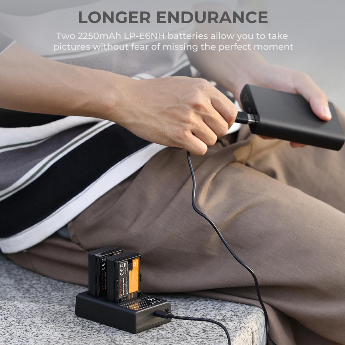 K&F Concept KF28.0002V1 LP-E6NH Battery and Charger Set