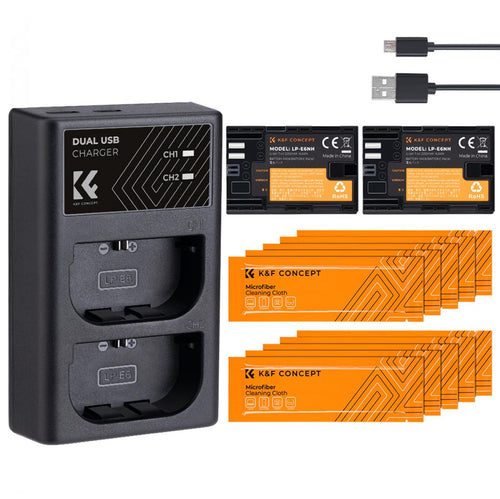K&F Concept KF28.0002V2 LP-E6NH Dual Battery and Charger Kit