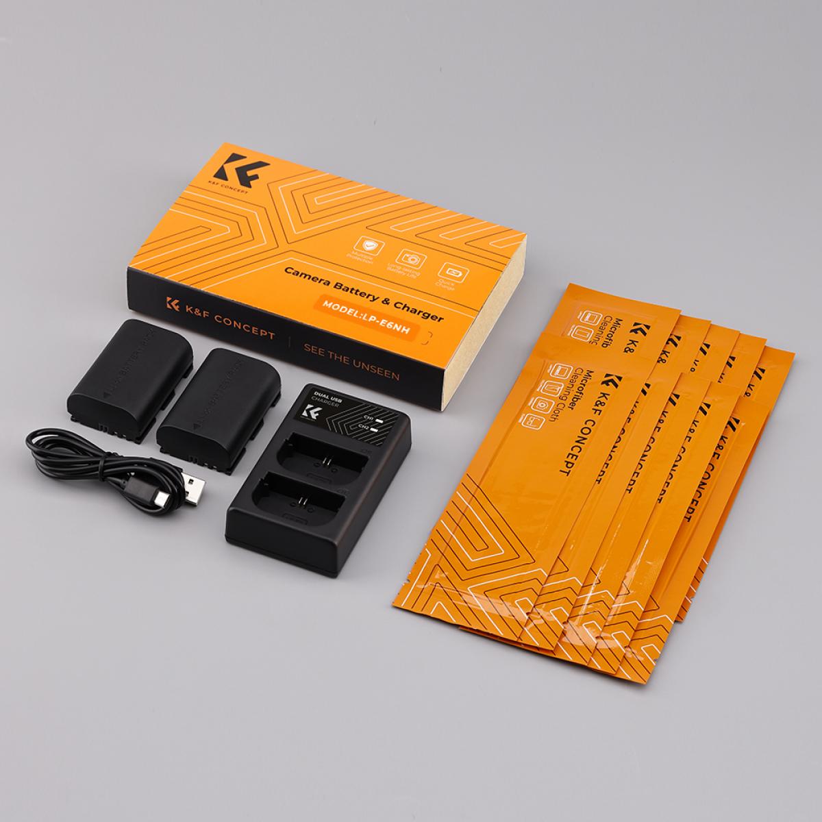 K&F Concept KF28.0002V2 LP-E6NH Dual Battery and Charger Kit