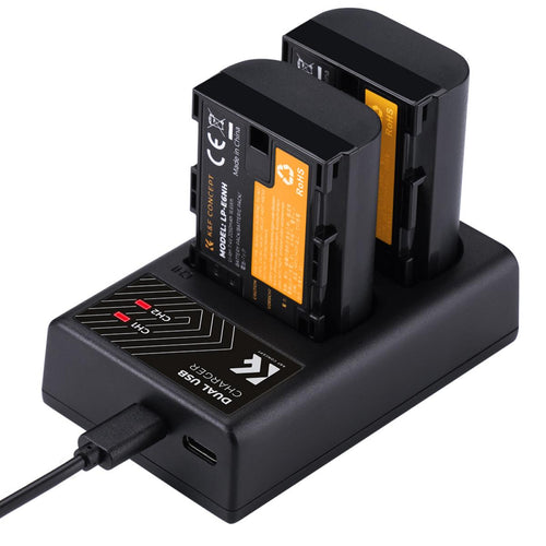 K&F Concept KF28.0002V2 LP-E6NH Dual Battery and Charger Kit