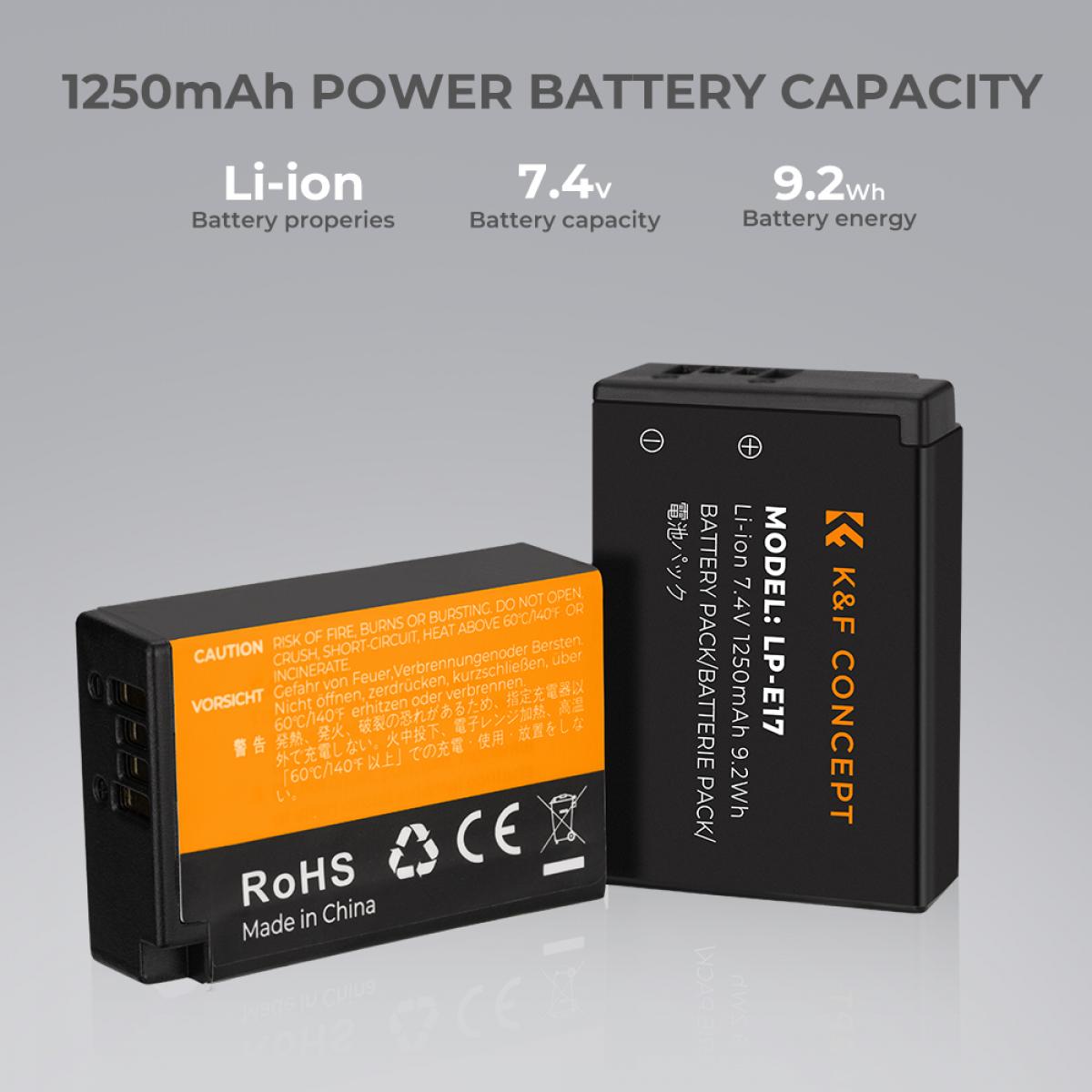 K&F Concept KF28.0003 LP-E17 Battery and Charger Set