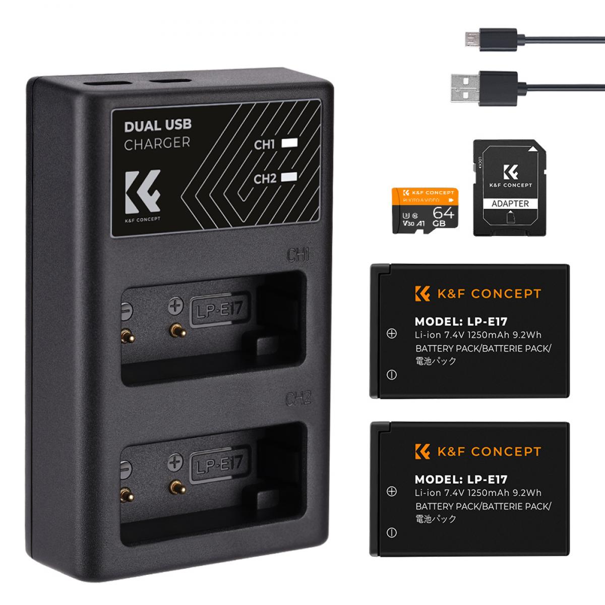 K&F Concept KF28.0003V1 LP-E17 Battery Charger Kit