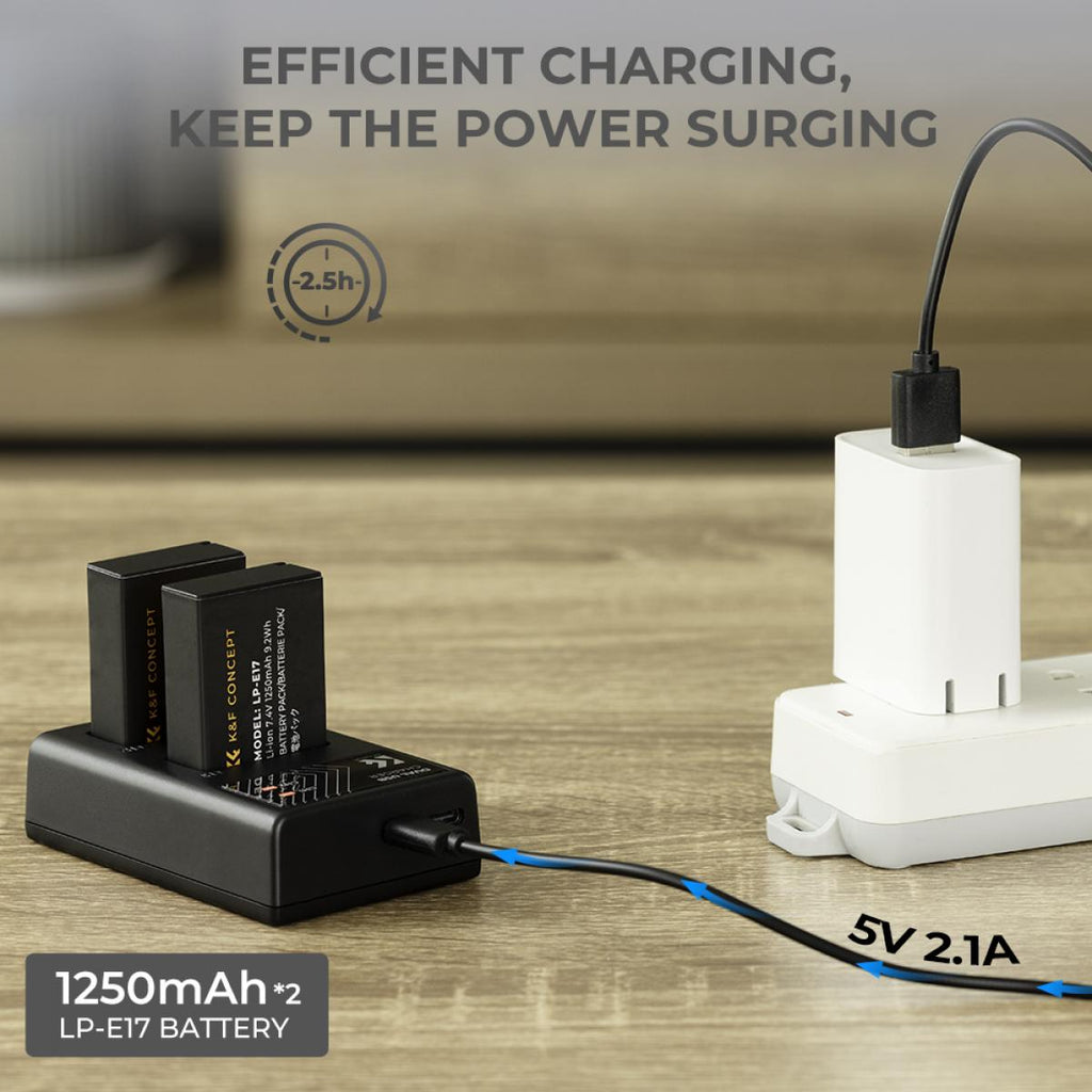 K&F Concept KF28.0003V1 LP-E17 Battery Charger Kit