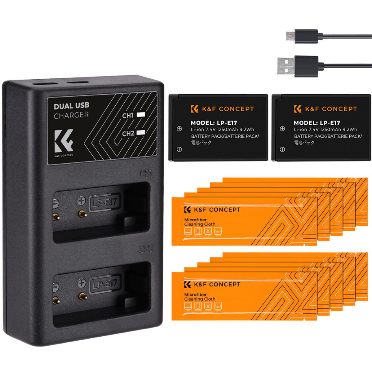 K&F Concept KF28.0003V2 LP-E17 Dual Battery and Charger Kit