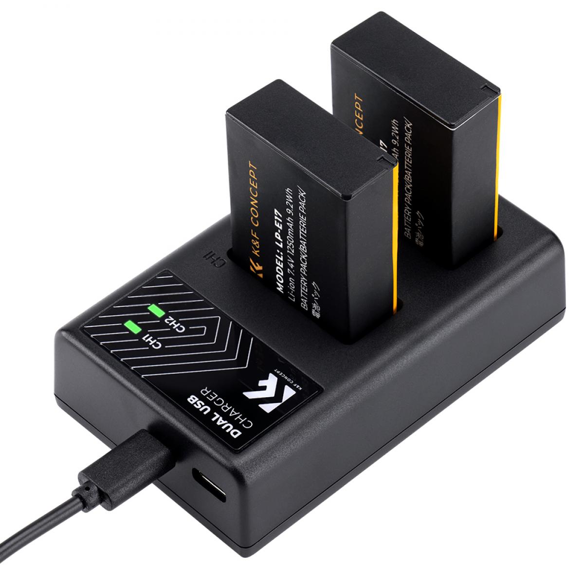 K&F Concept KF28.0003V2 LP-E17 Dual Battery and Charger Kit