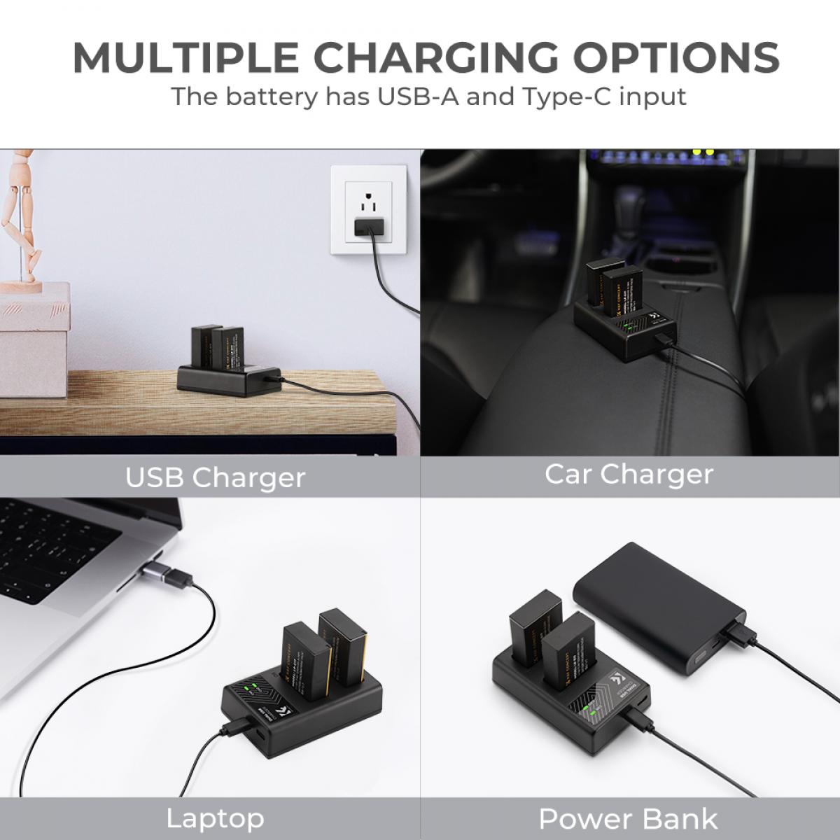 K&F Concept KF28.0003V2 LP-E17 Dual Battery and Charger Kit