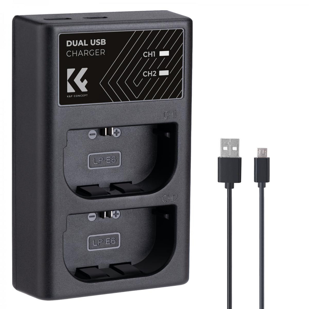 K&F Concept KF28.0007 LP-E6 Dual Slot Battery Quick Charger