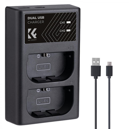 K&F Concept KF28.0007 LP-E6 Dual Slot Battery Quick Charger