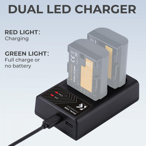 K&F Concept KF28.0007 LP-E6 Dual Slot Battery Quick Charger
