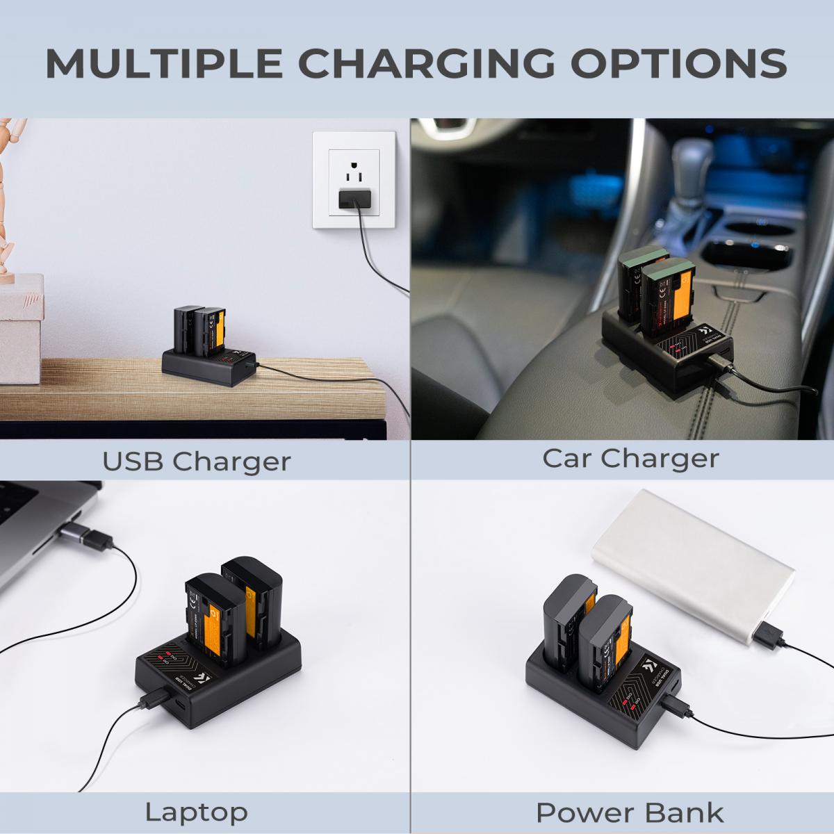 K&F Concept KF28.0007 LP-E6 Dual Slot Battery Quick Charger