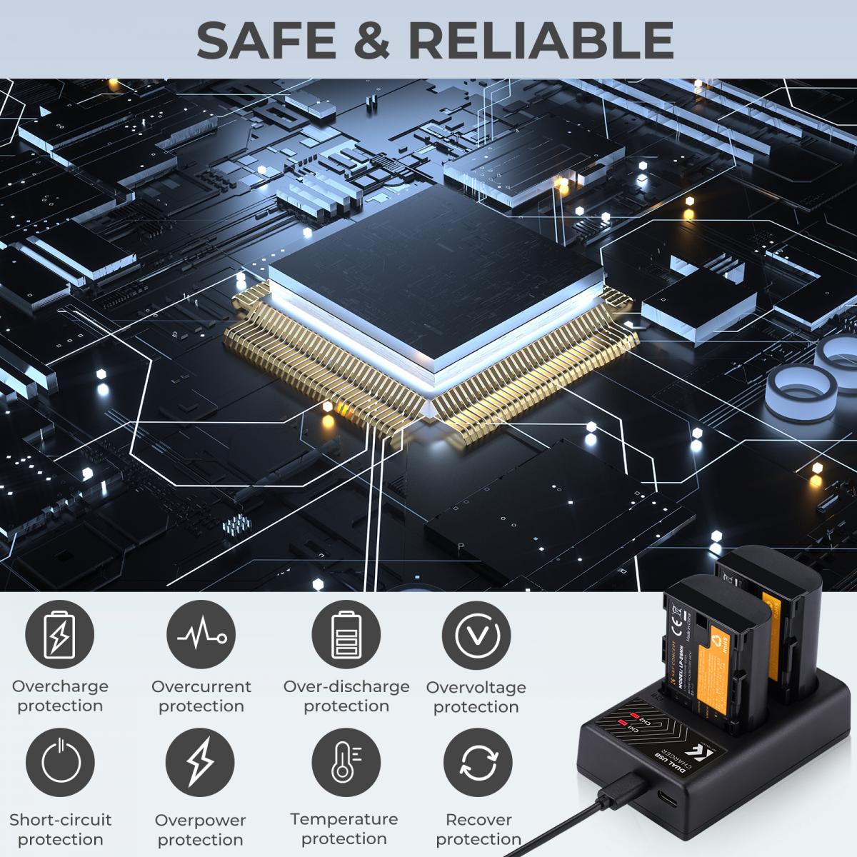 K&F Concept KF28.0007 LP-E6 Dual Slot Battery Quick Charger