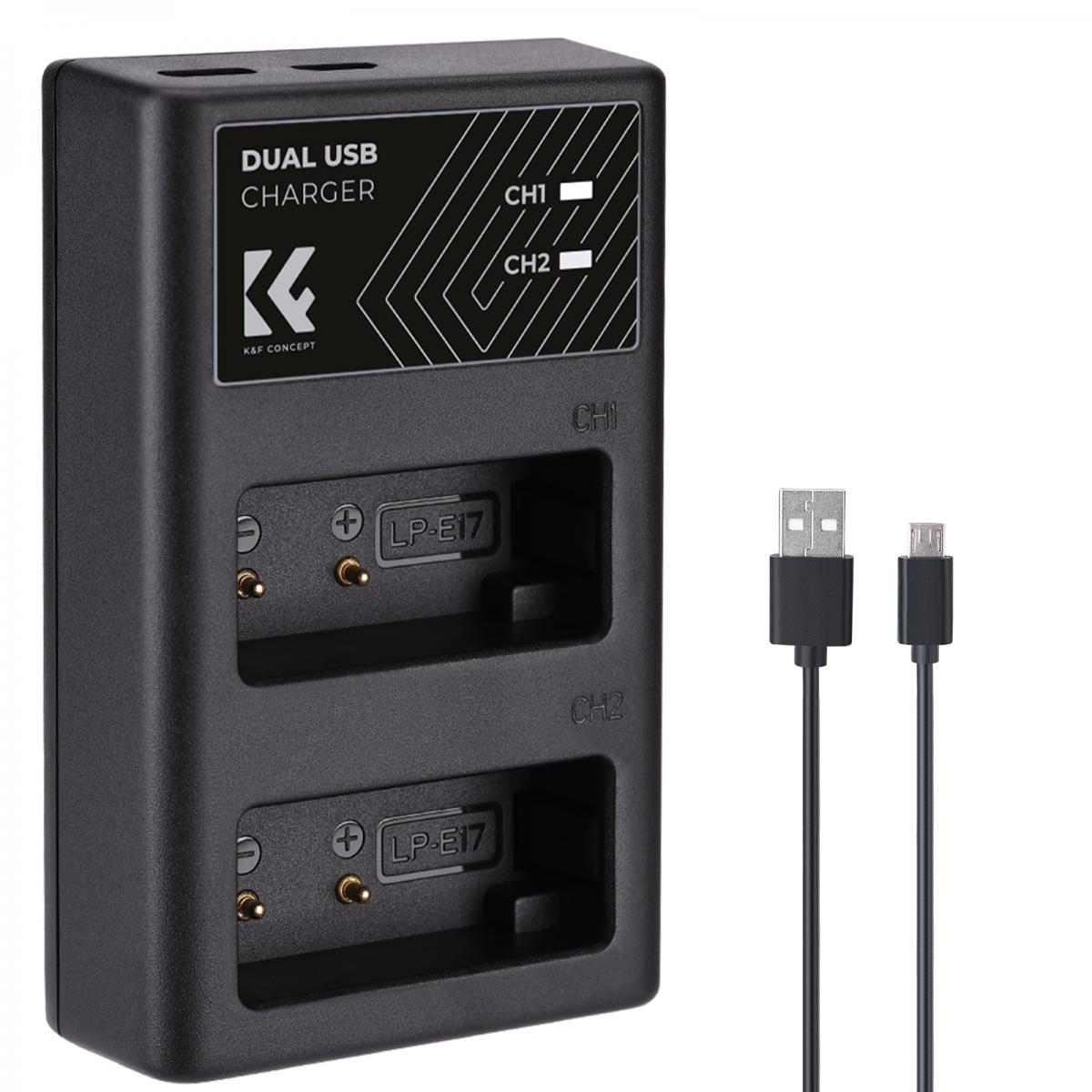 K&F Concept KF28.0008 LP-E17 Dual Slot Battery Charger