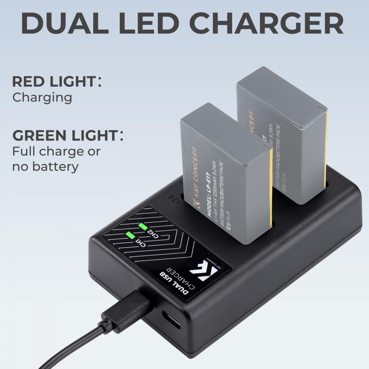K&F Concept KF28.0008 LP-E17 Dual Slot Battery Charger
