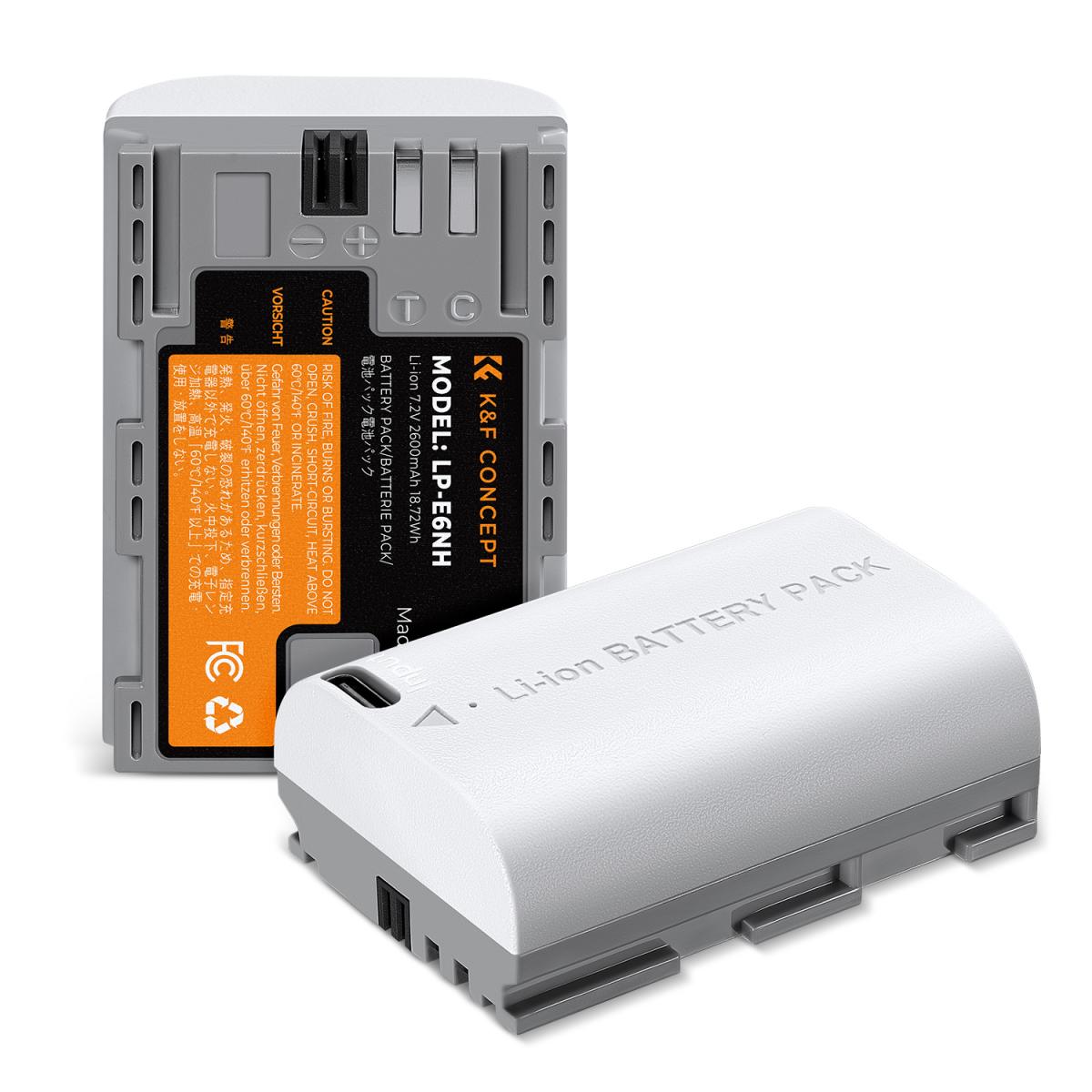 K&F Concept KF28.0033S1 LP-E6NH Battery with Type-C Fast Charging