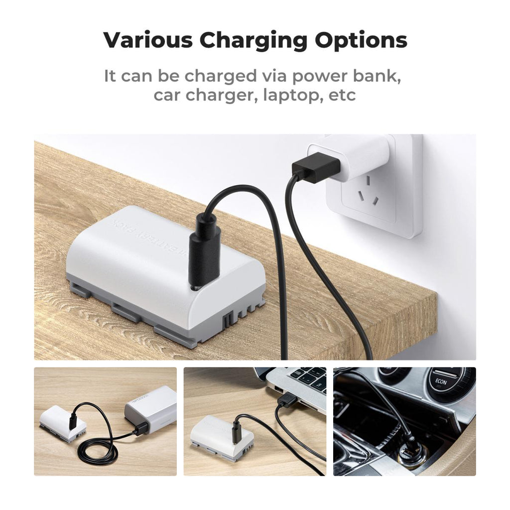 K&F Concept KF28.0033S1 LP-E6NH Battery with Type-C Fast Charging