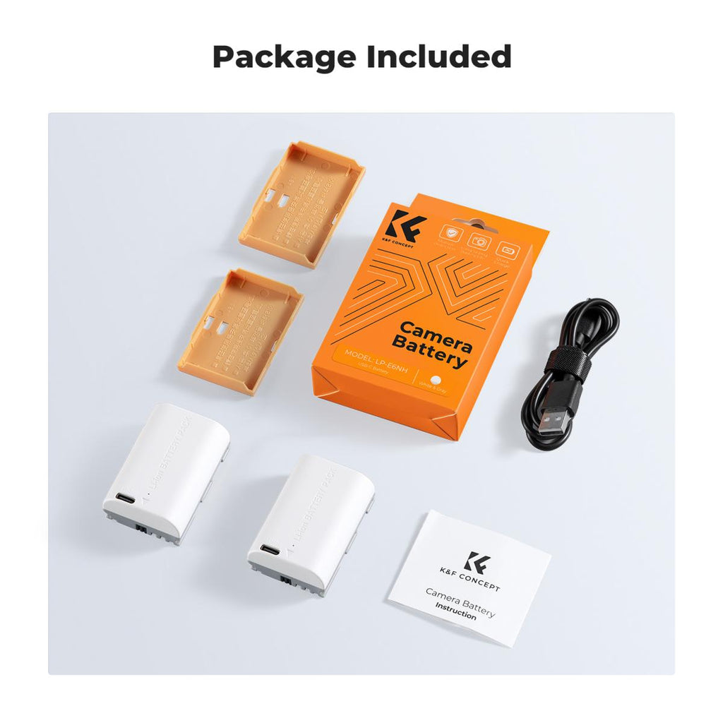 K&F Concept KF28.0033S1 LP-E6NH Battery with Type-C Fast Charging
