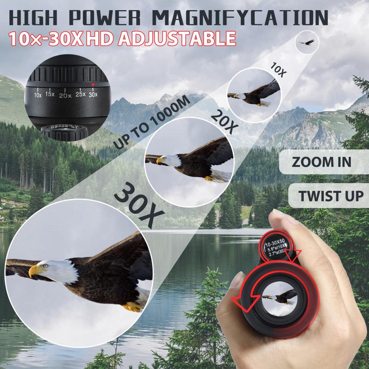 KENTFAITH KF33.050 10-30x50 HD Zoom Monocular Telescope